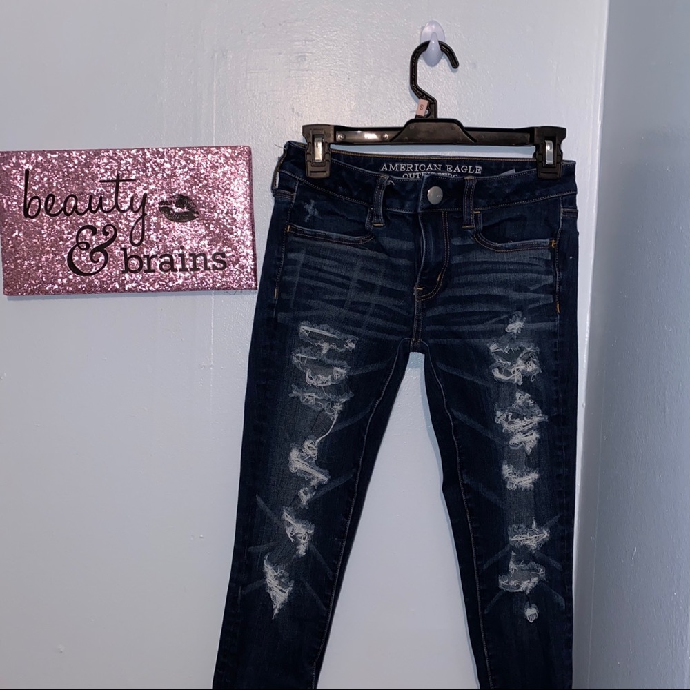 American Eagle Distressed Jeggings 2 Regular